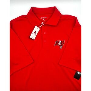 Antigua Men's Tampa Bay Buccaneers‎ NFL Red Polo Extra Light Shirt Medium 0408